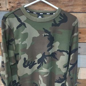 NIKE SB ICON CAMO GREEN Men’s Fleece Pullover Sweatshirt